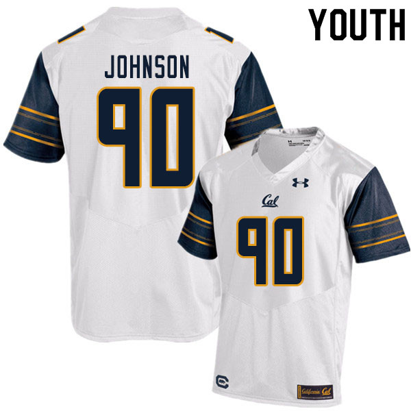 Youth #90 Brett Johnson Cal Bears UA College Football Jerseys Sale-White - Click Image to Close